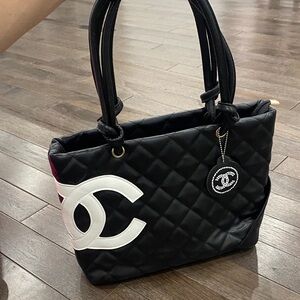 Black luxury no brand Quilted Tote Bag